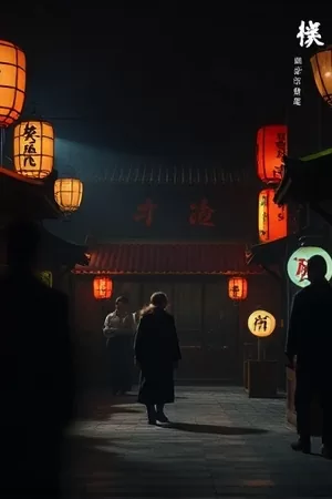 《半城烟火记》竖版海报，夜市摊主在灯下翻炒